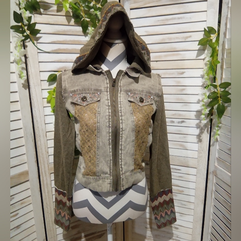 Miss Me Olive Green Jacket (1258) - Picture 2 of 10
